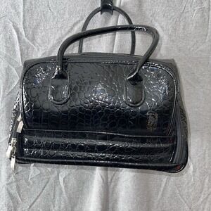 VTG Caboodle Large Black Faux Leather "Total Tote" Travel Make Up Case Cosmetics